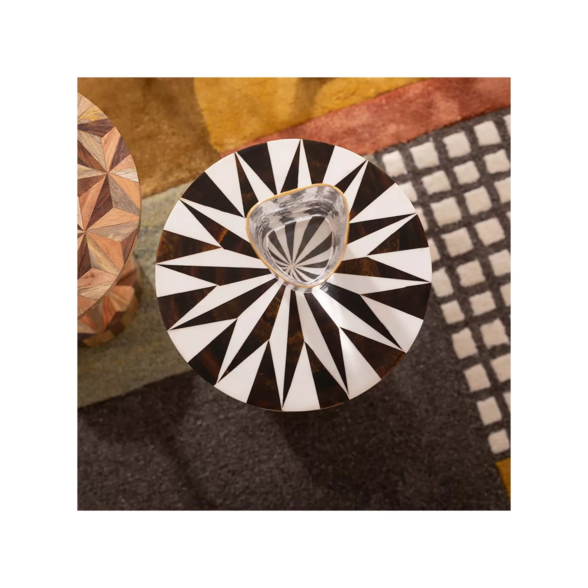 Table D'appoint Domero Star 25cm Marron Et Blanche ^KARE Design Discount
