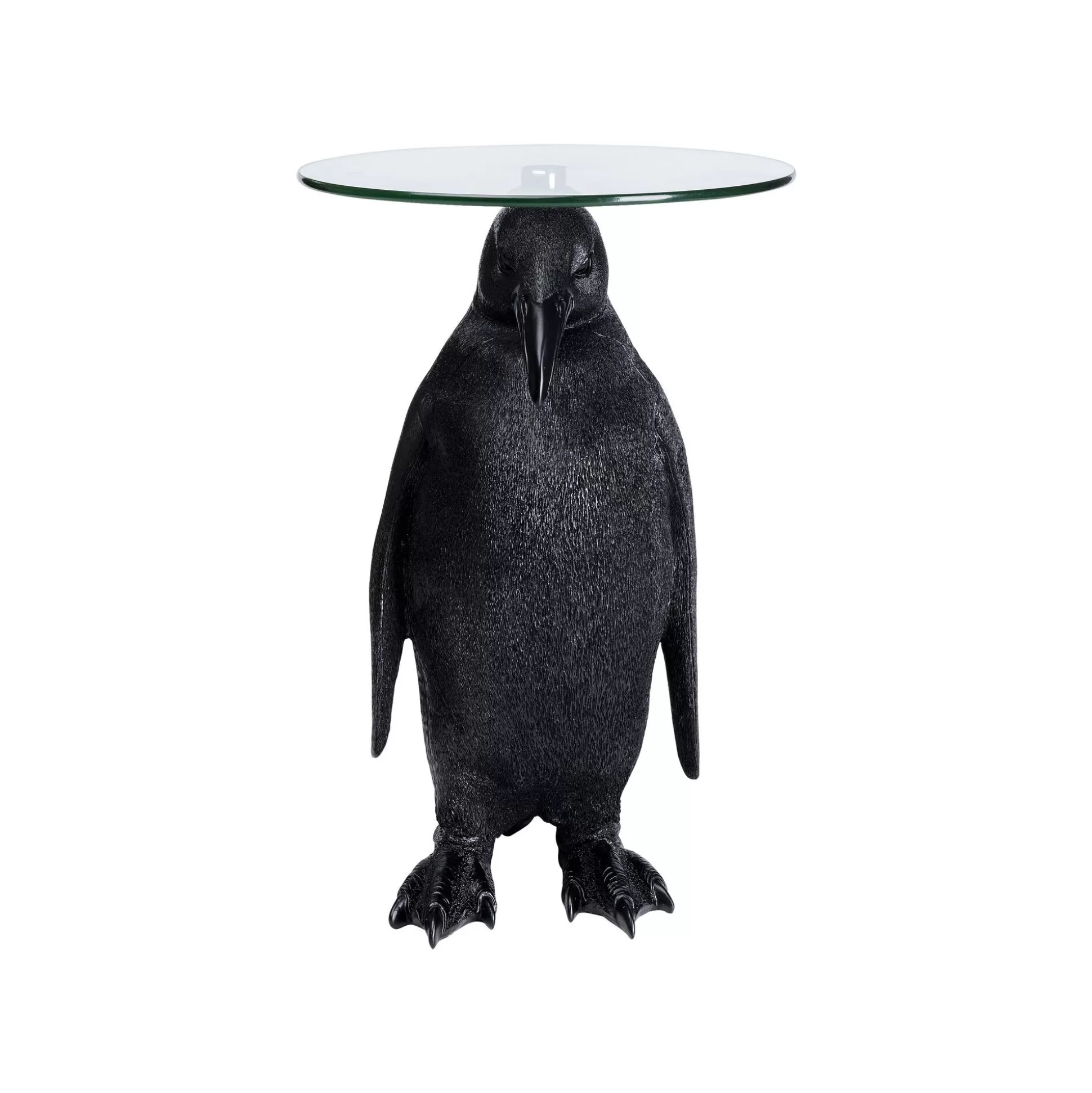 Table D'appoint Pingouin Noir Plateau Verre ^KARE Design Online