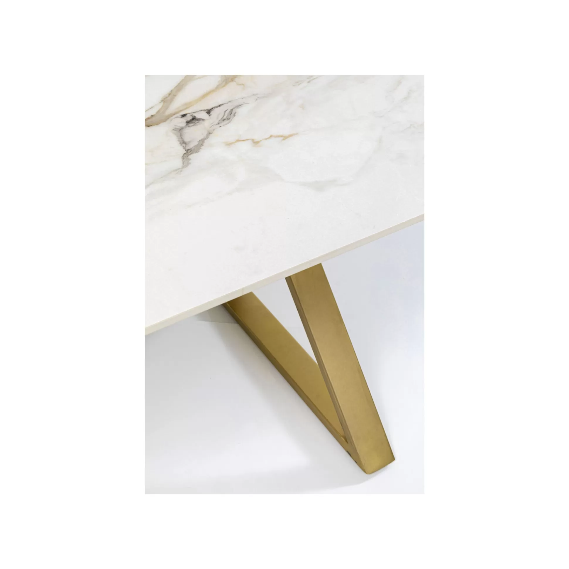 Table Eternity Cross Blanche Et Dorée 180x90cm ^KARE Design Best