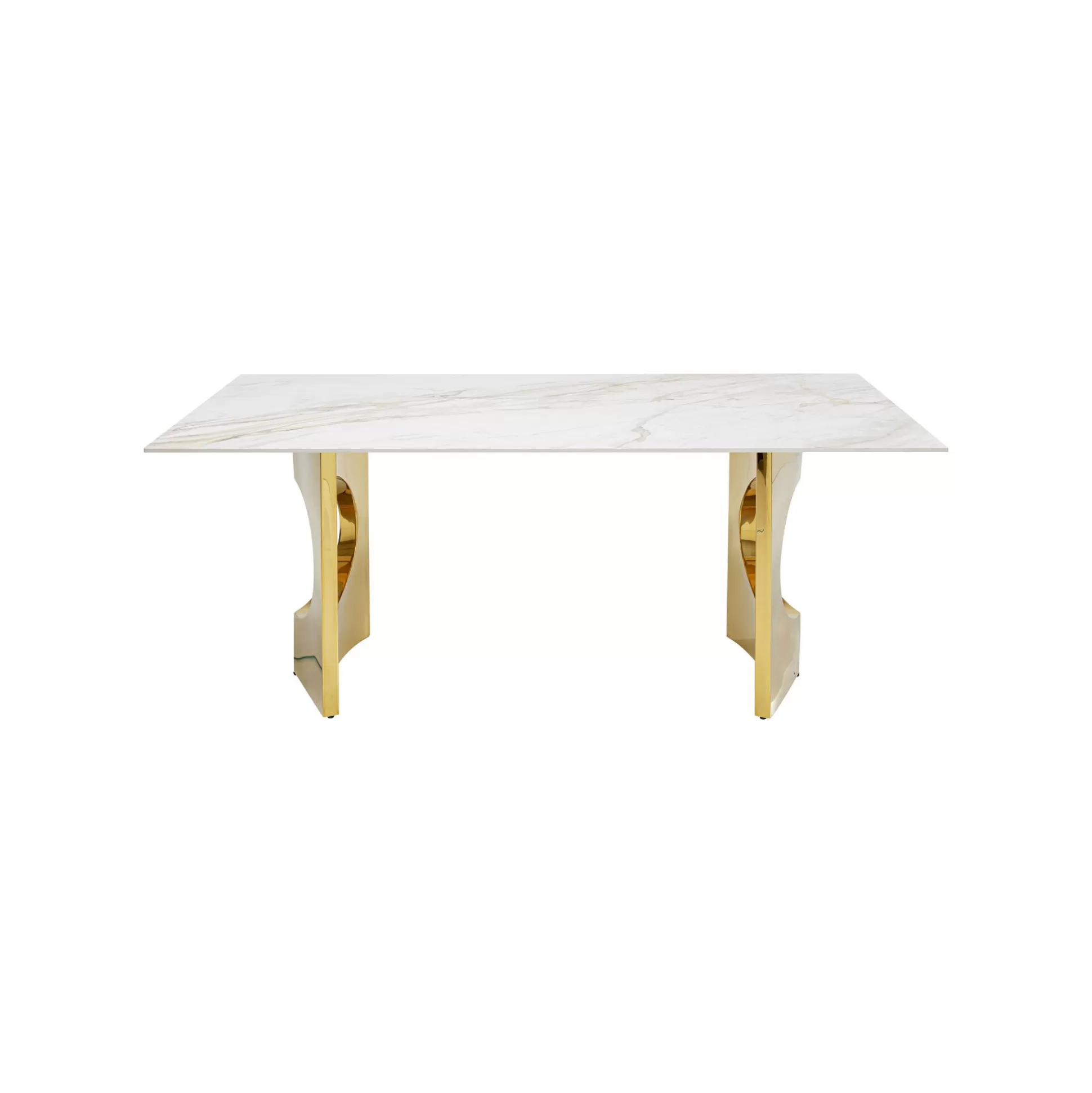 Table Eternity Oho Blanche Et Dorée 180x90cm ^KARE Design Fashion