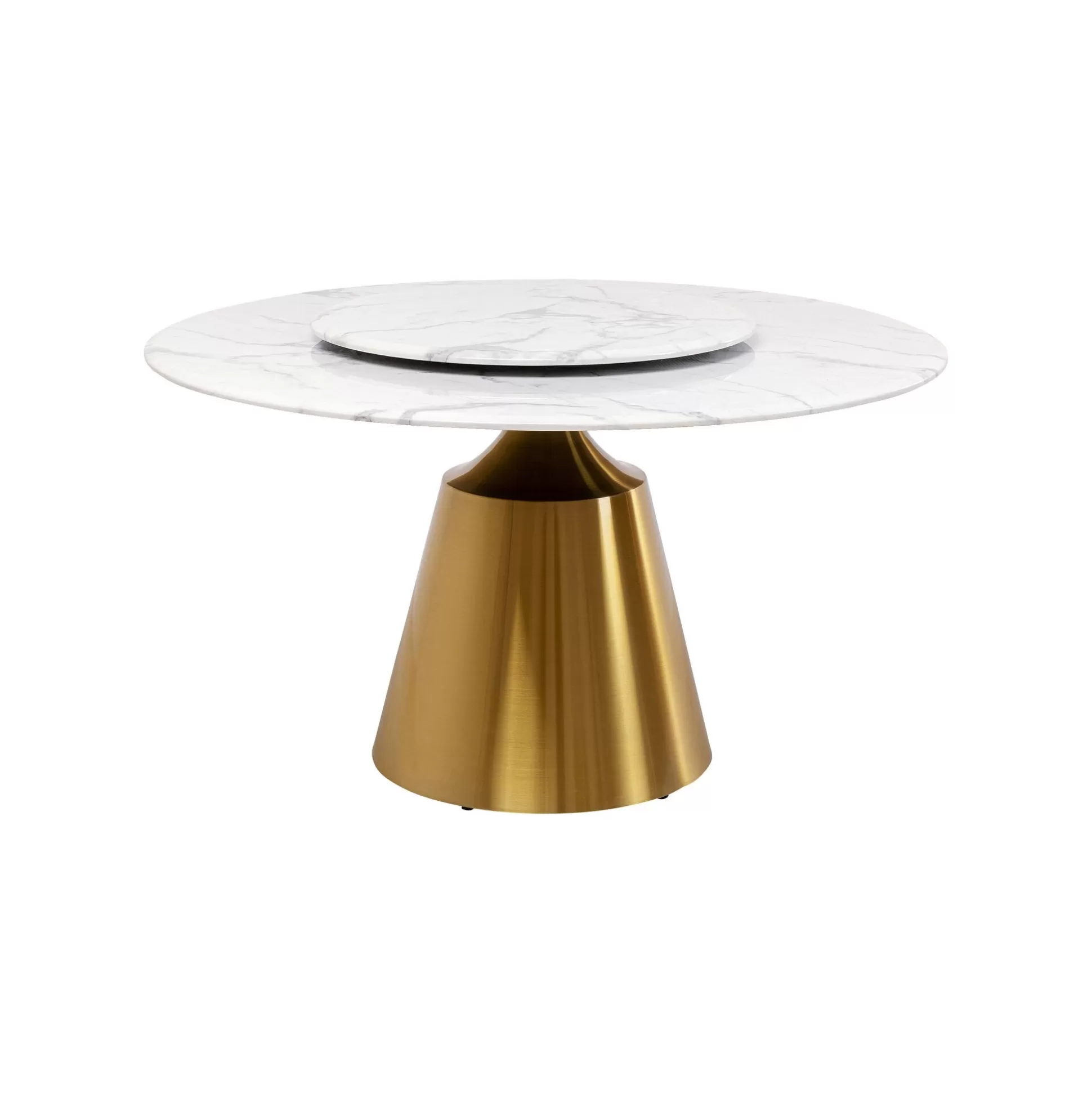 Table Lucia 135cm Blanche Et Dorée ^KARE Design New