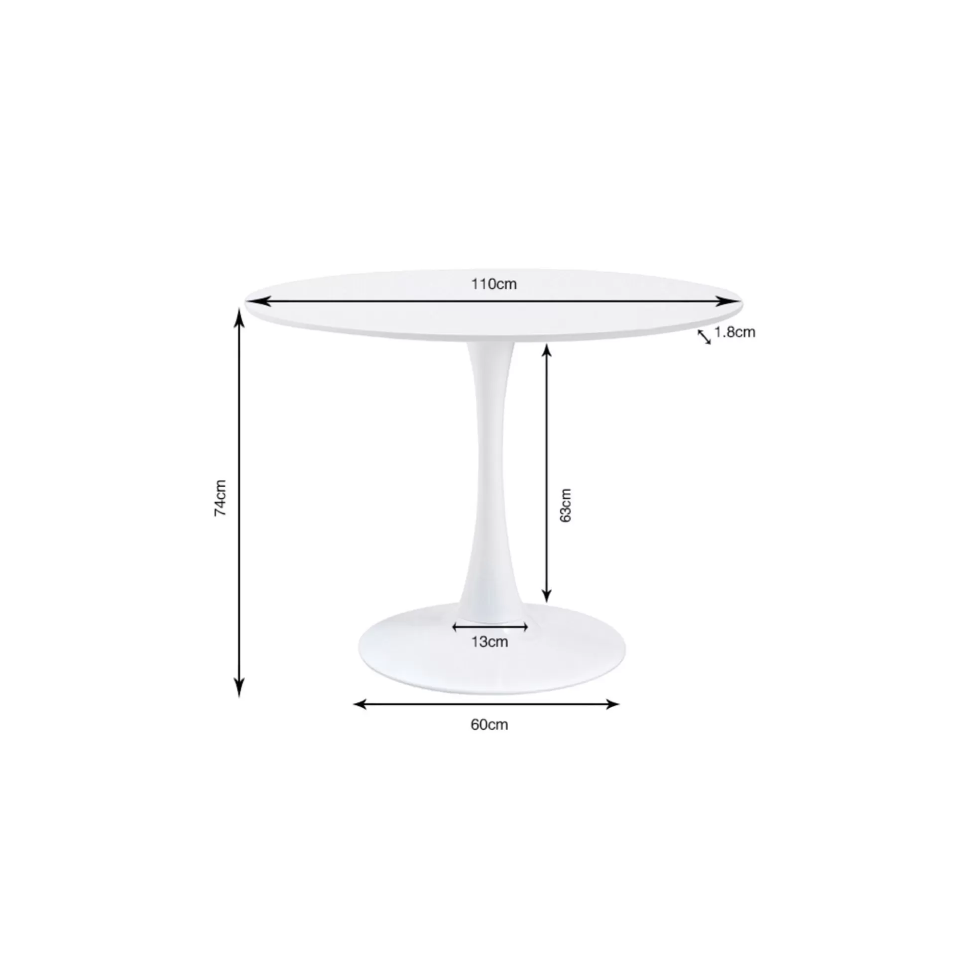 Table Schickeria 110cm Effet Marbre Blanc Et Noire ^KARE Design Shop