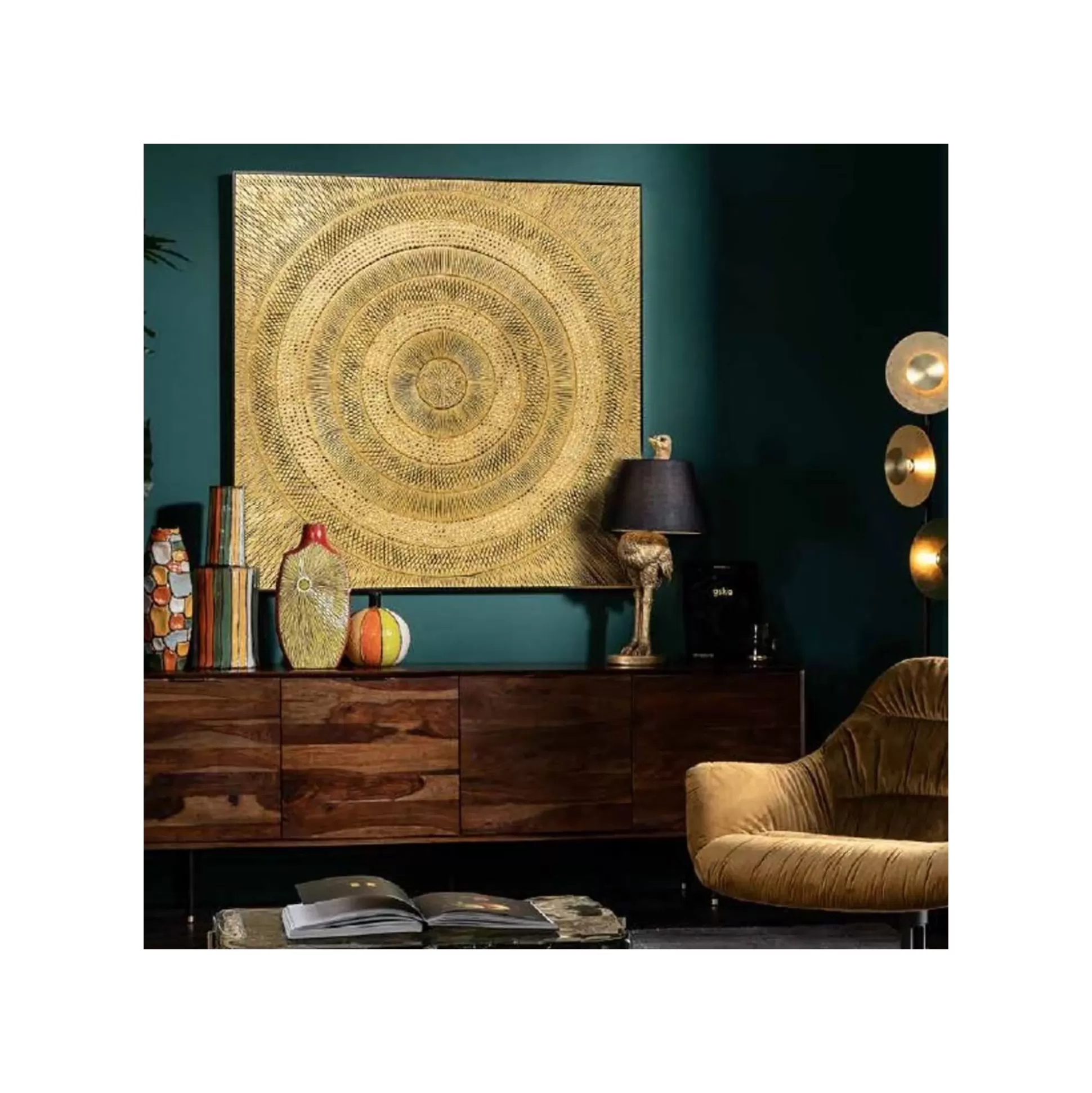 Tableau Art Circle Doré 120x120cm ^KARE Design Online