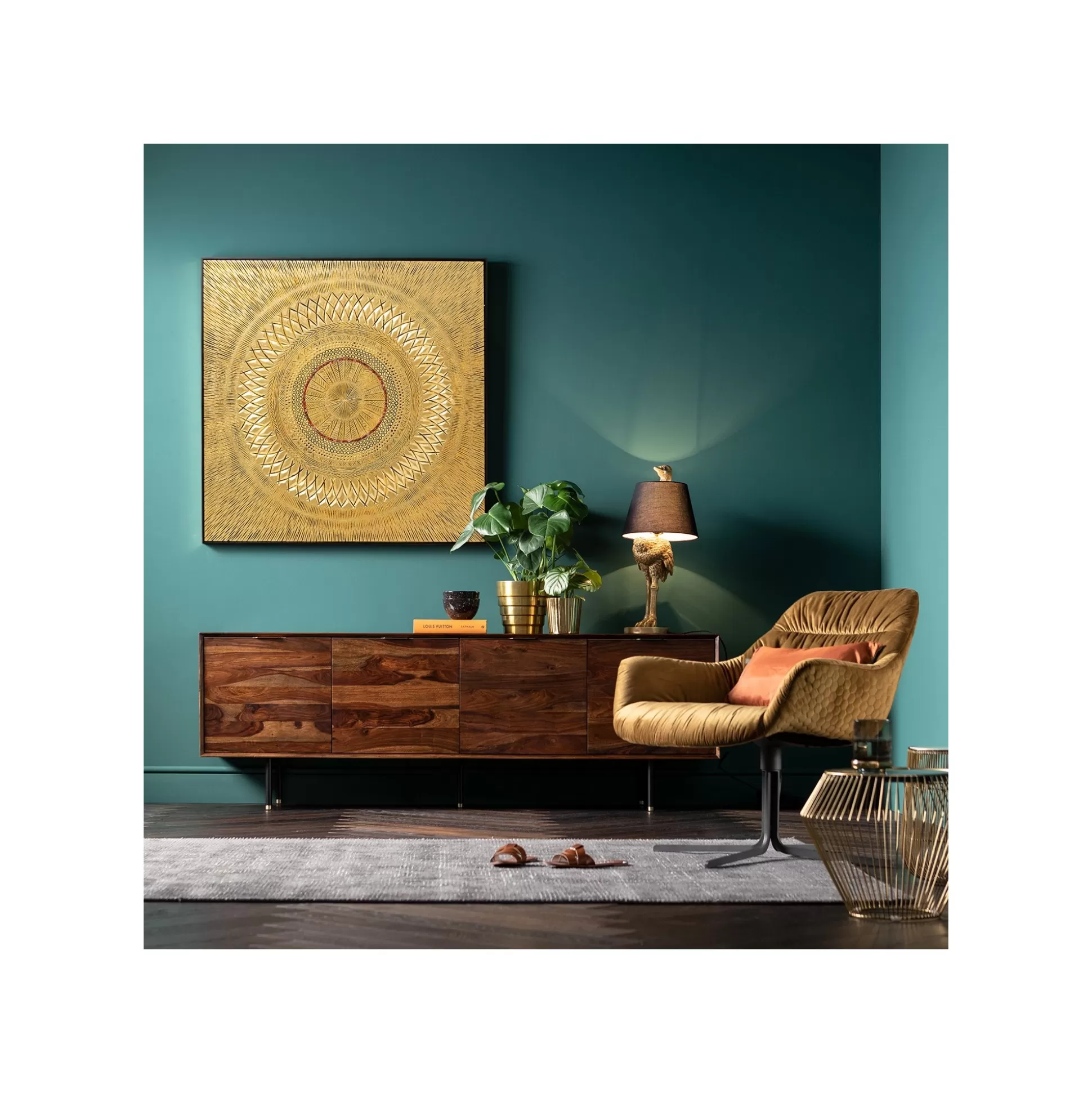 Tableau Art Geometric Circle Doré 120x120cm ^KARE Design Best Sale