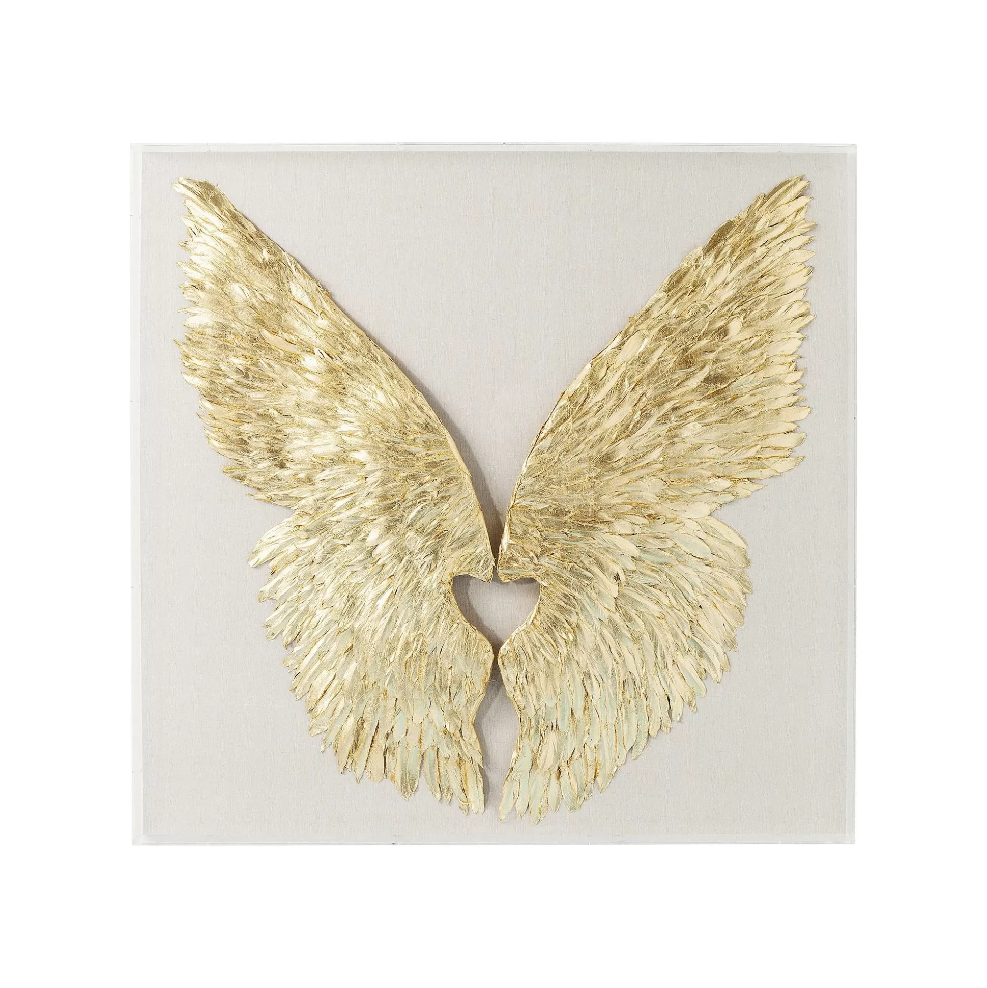 Tableau 3D Ailes Blanches Et Dorées 120x120cm ^KARE Design Hot