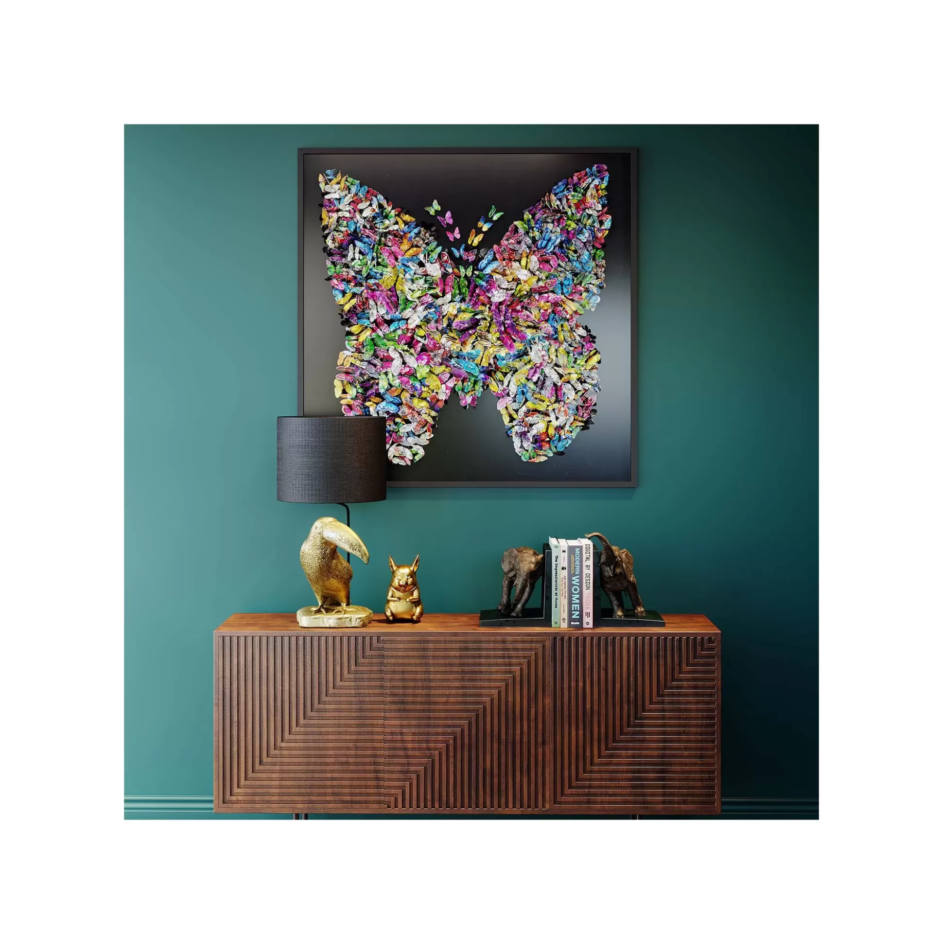 Tableau 3D Papillons 120x120cm ^KARE Design Sale