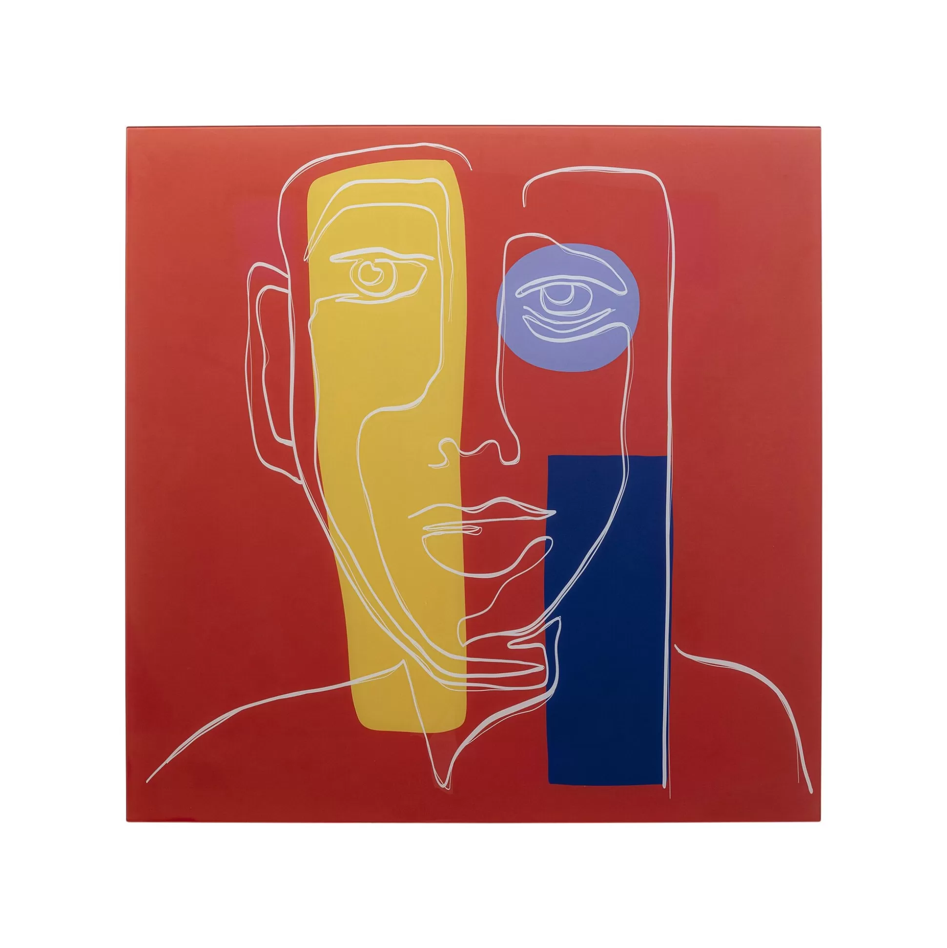 Tableau En Verre Visage Rouge 100x100cm ^KARE Design Best