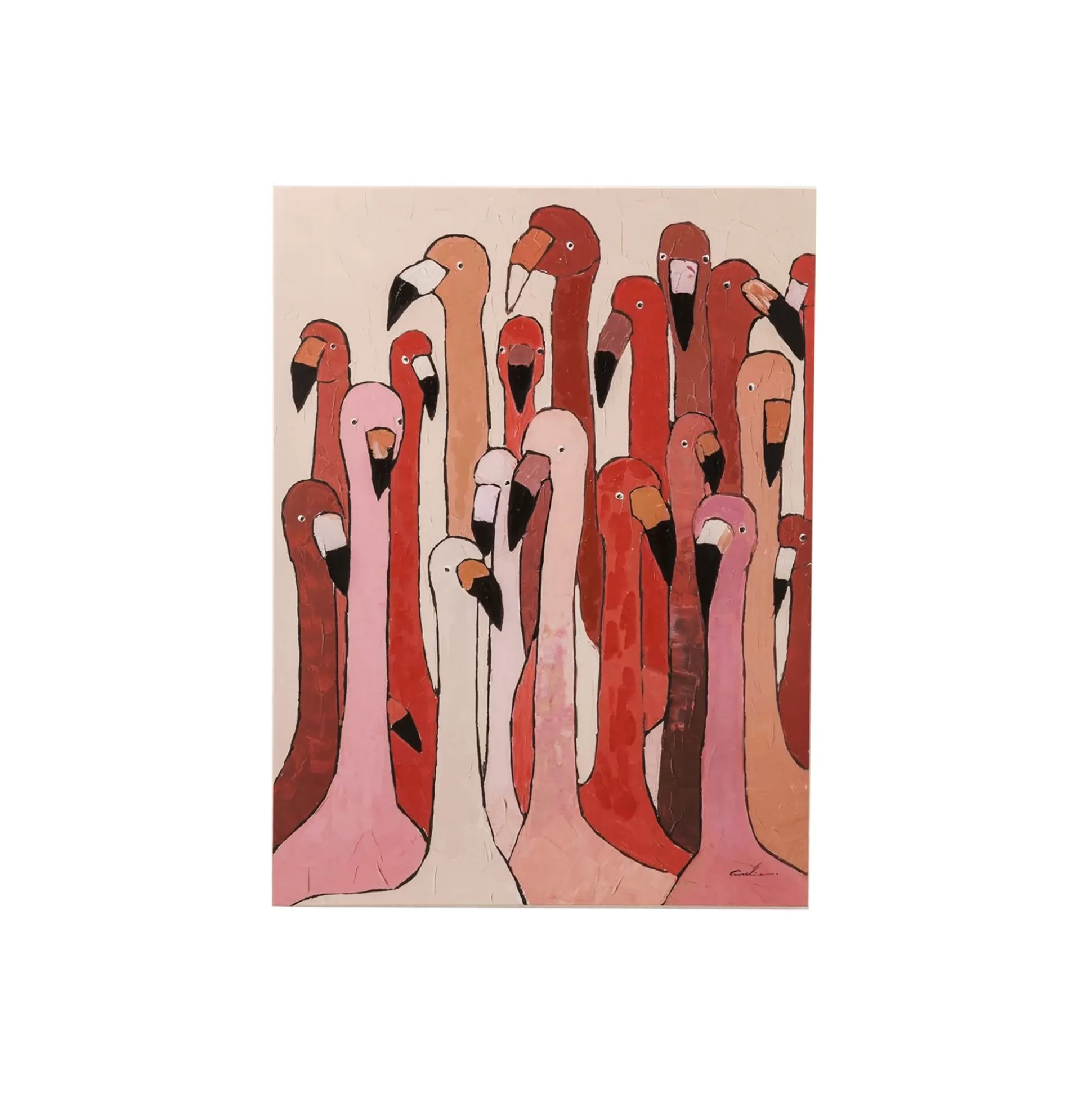 Tableau Touched Flamants Roses 90x120cm ^KARE Design Store