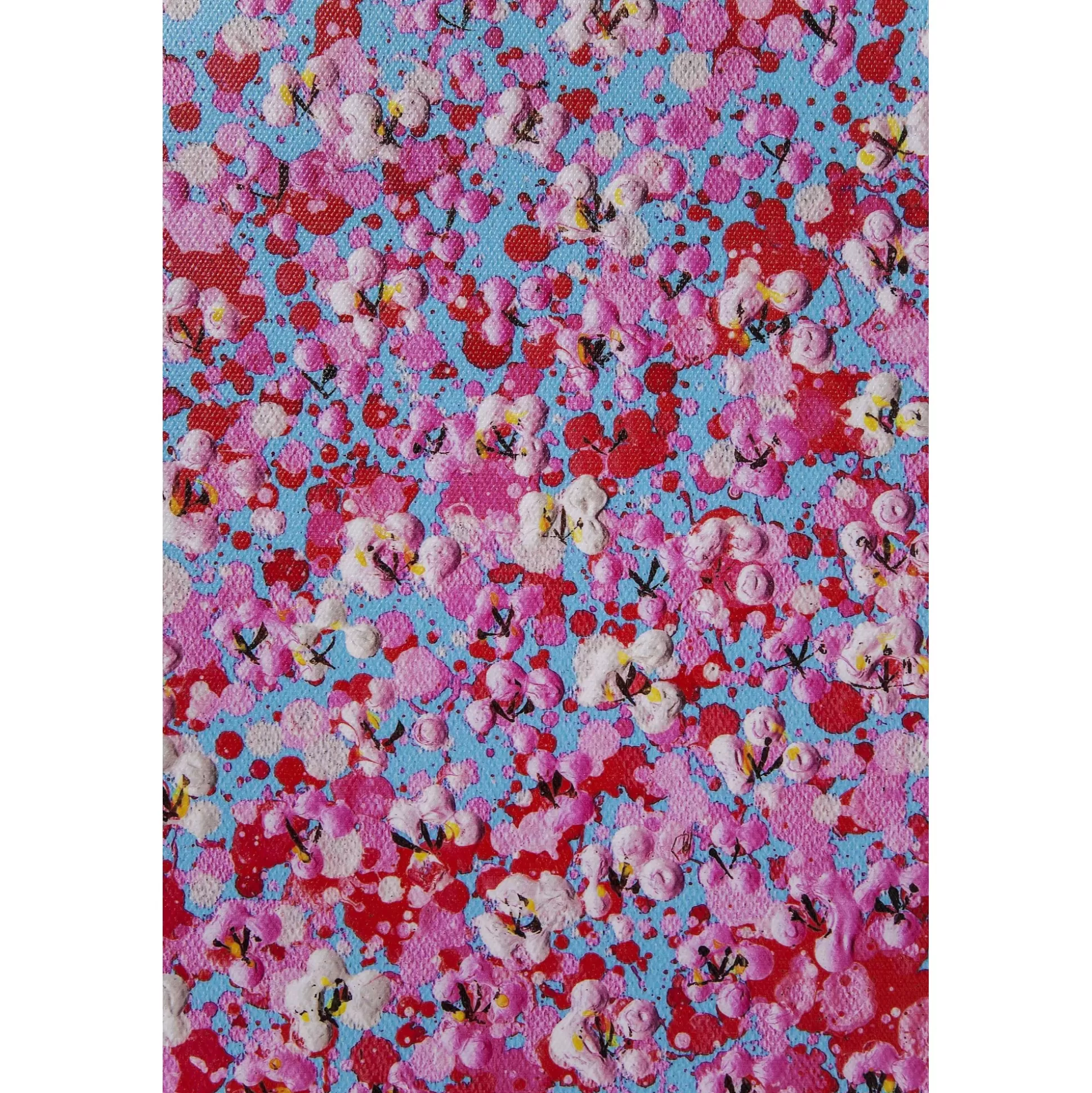 Tableau Touched Fleurs Pirogue Bleu Et Rose 120x160cm ^KARE Design Flash Sale