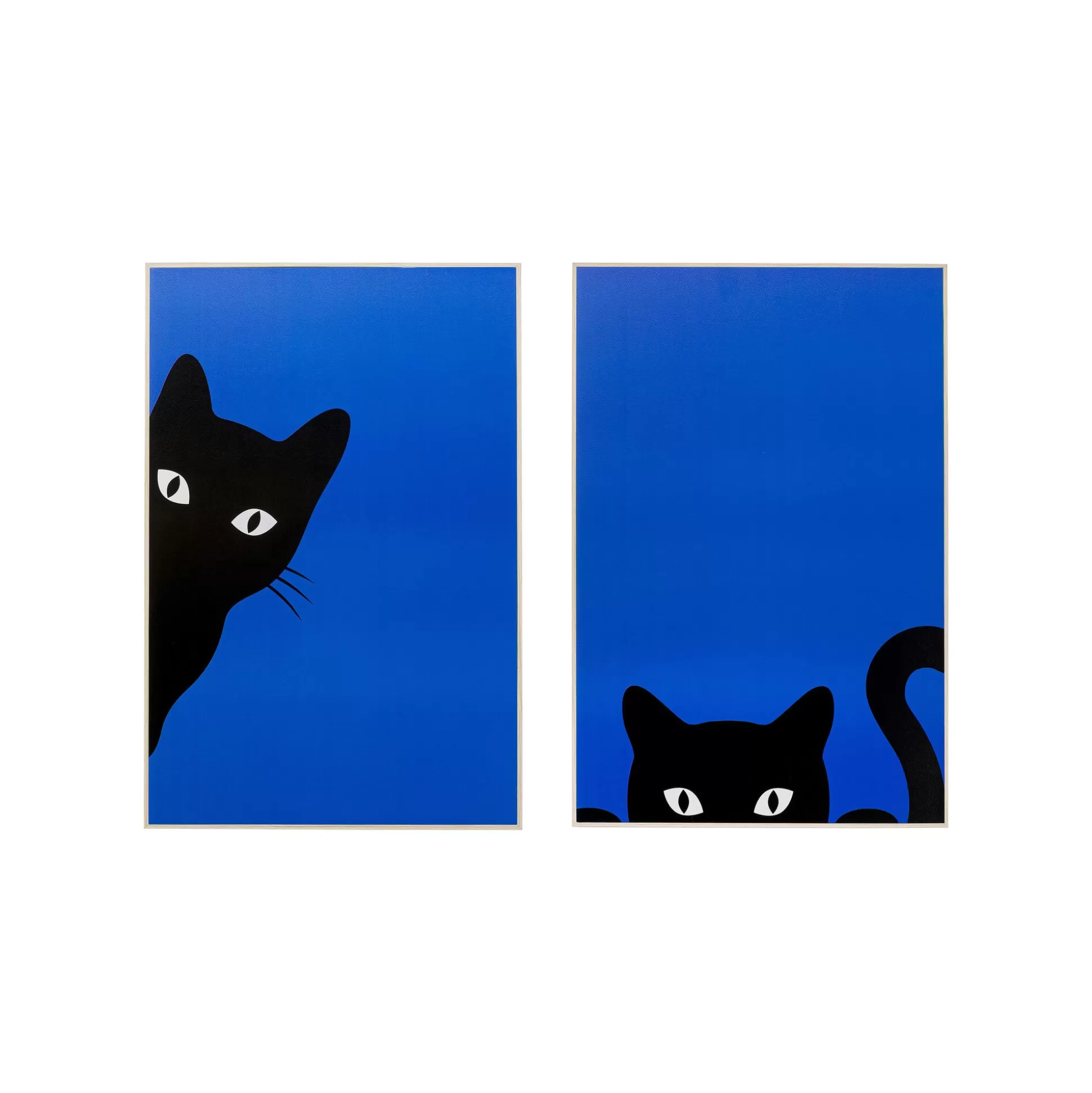 Tableaux Chats Noirs Joueurs Set De 2 ^KARE Design Store