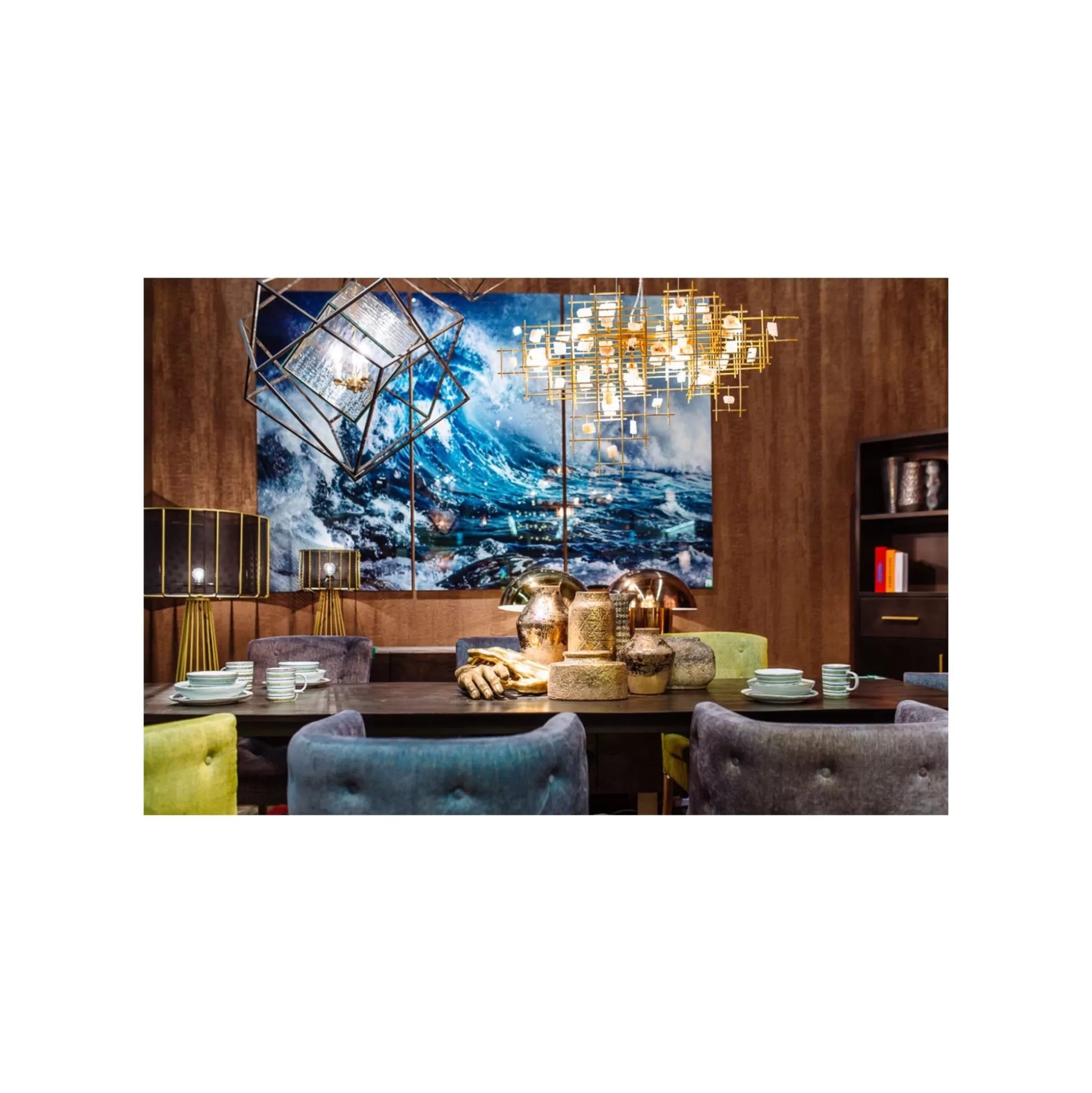 Tableaux En Verre Triptychon Vague 240x160cm Set De 3 ^KARE Design Best