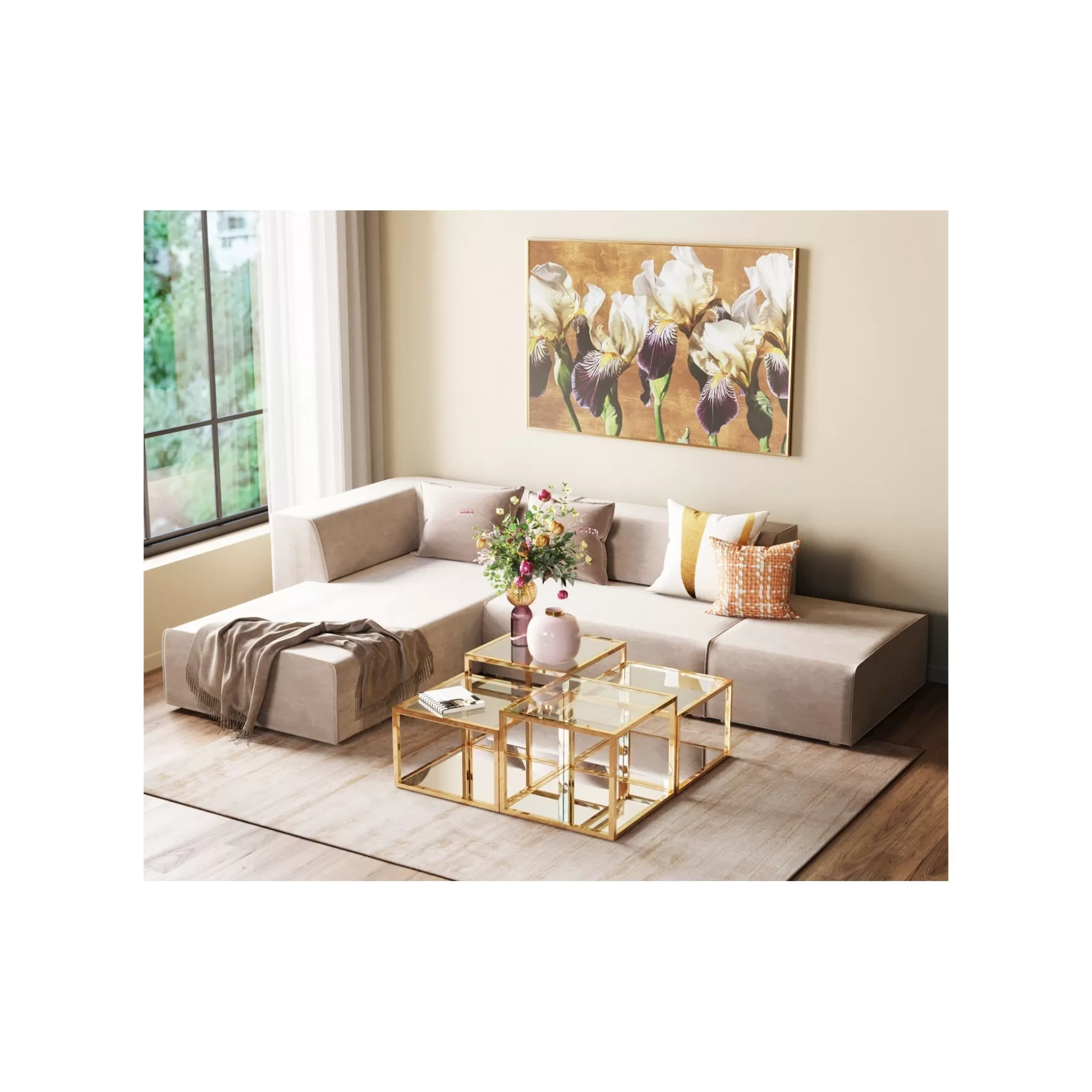 Tables Basses Orion Set De 4 Dorées ^KARE Design Outlet