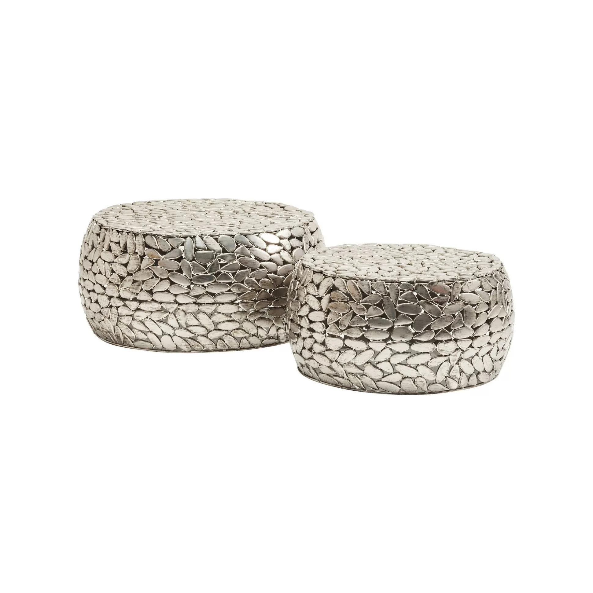 Tables Basses Pebbles Deluxe Set De 2 Argent ^KARE Design Fashion