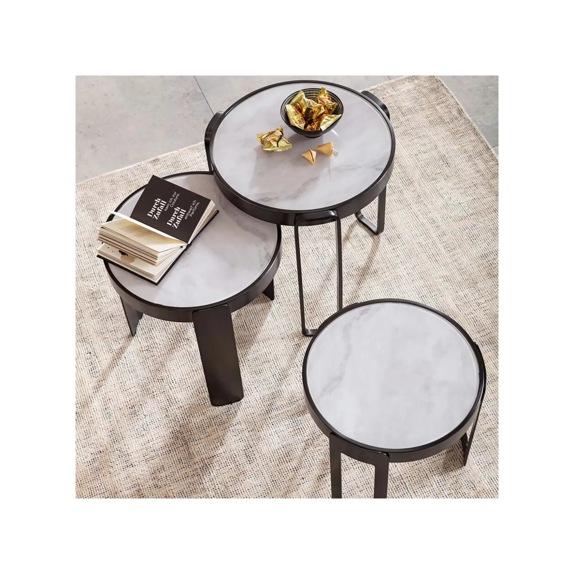 Tables Basses Perelli Noires Set De 3 ^KARE Design Outlet