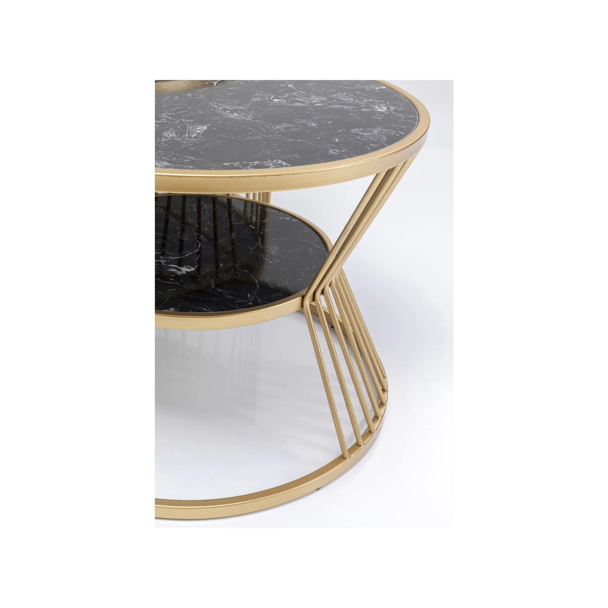 Tables Basses Roma Set De 2 Noires Et Dorées ^KARE Design Cheap