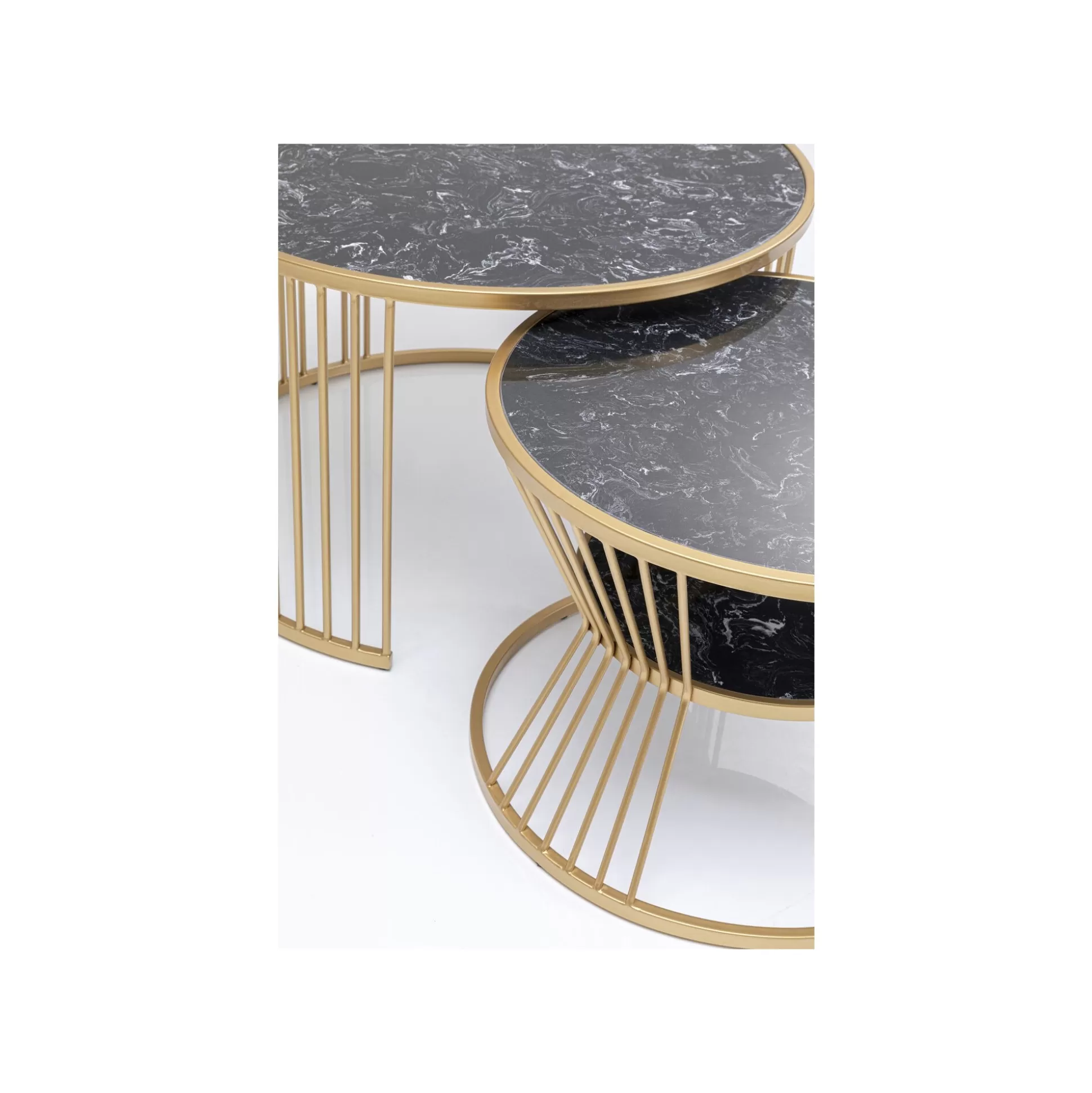 Tables Basses Roma Set De 2 Noires Et Dorées ^KARE Design Cheap