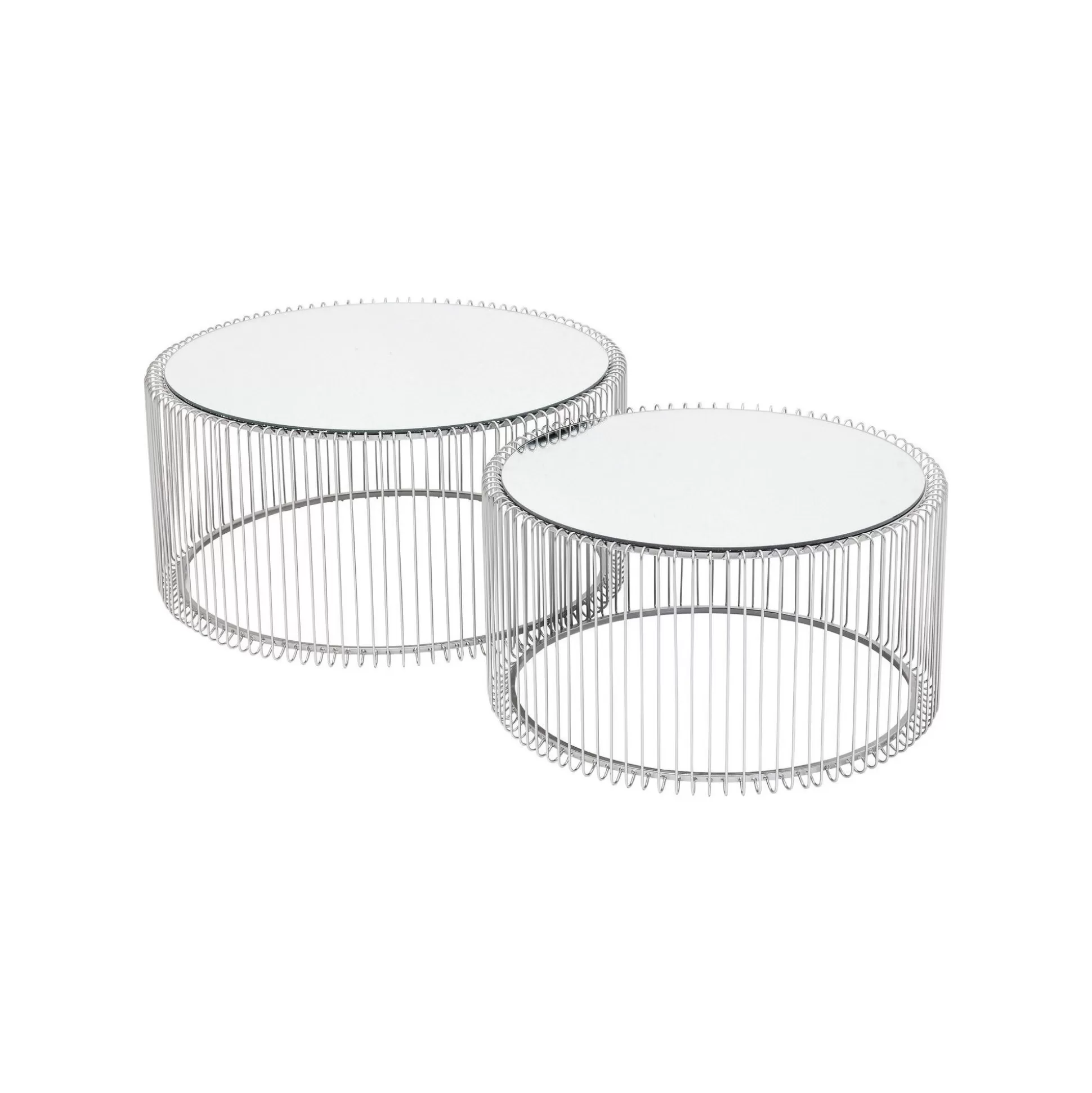 Tables Basses Rondes Wire Set De 2 Argentées ^KARE Design Online