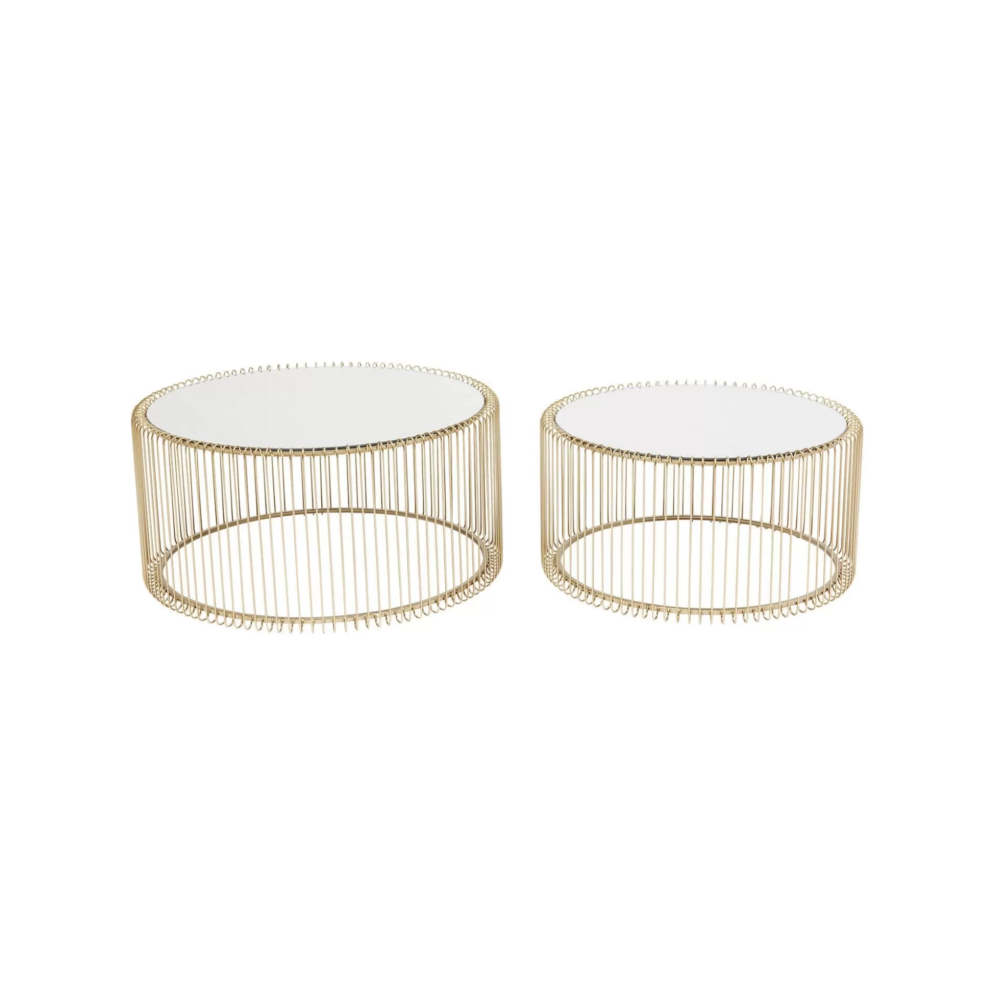 Tables Basses Rondes Wire Set De 2 Laiton ^KARE Design Cheap