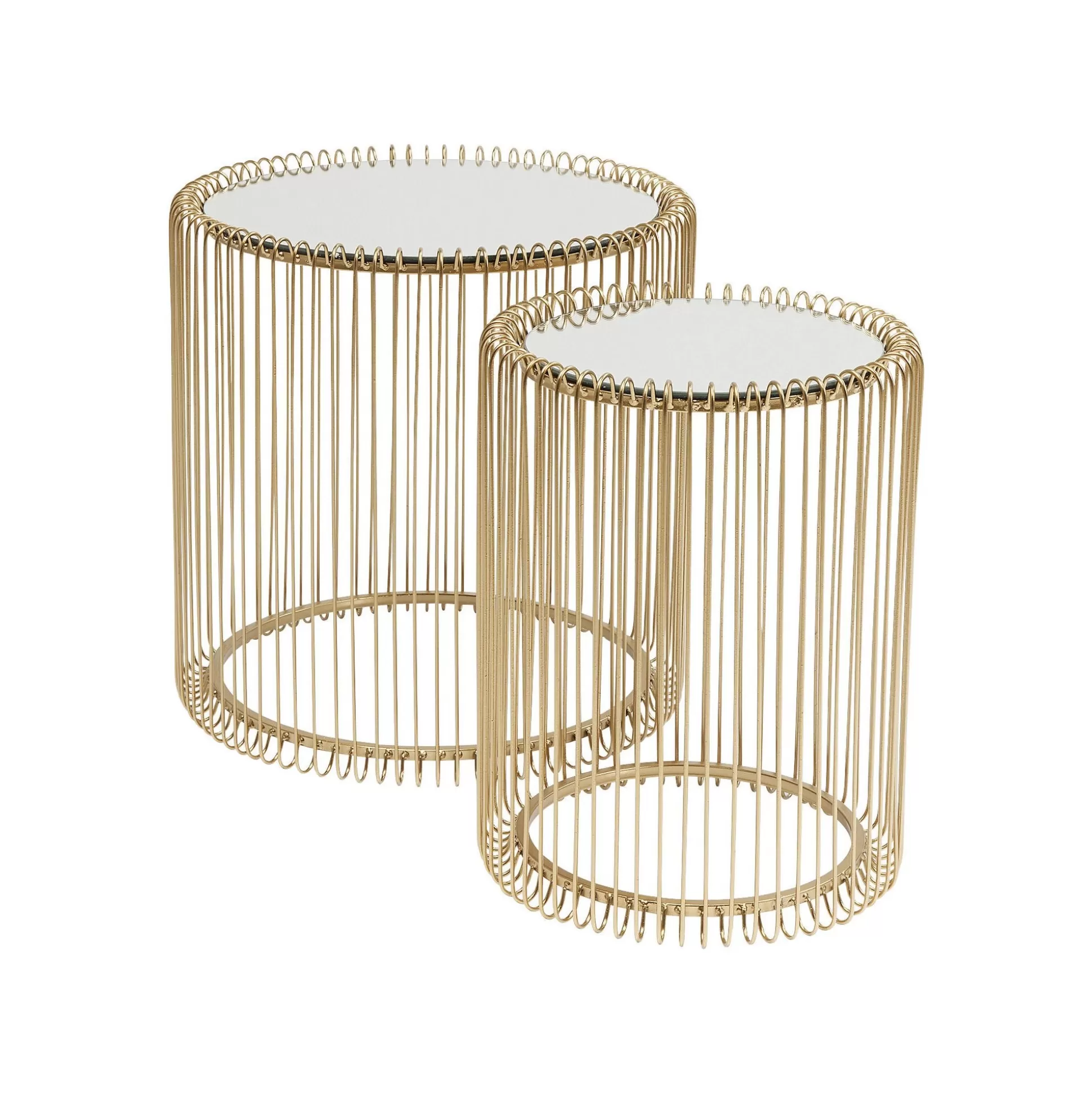 Tables D'appoint Rondes Wire Laiton Set De 2 ^KARE Design New