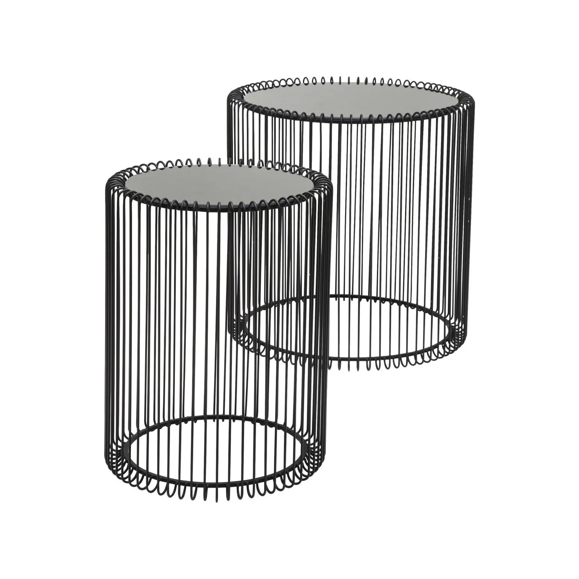 Tables D'appoint Rondes Wire Noires Set De 2 ^KARE Design Online