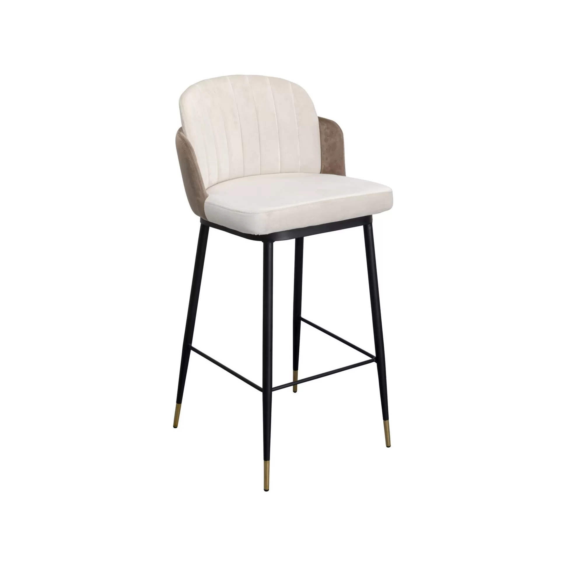 Tabouret De Bar Hojas Velours Beige Et Taupe ^KARE Design Store