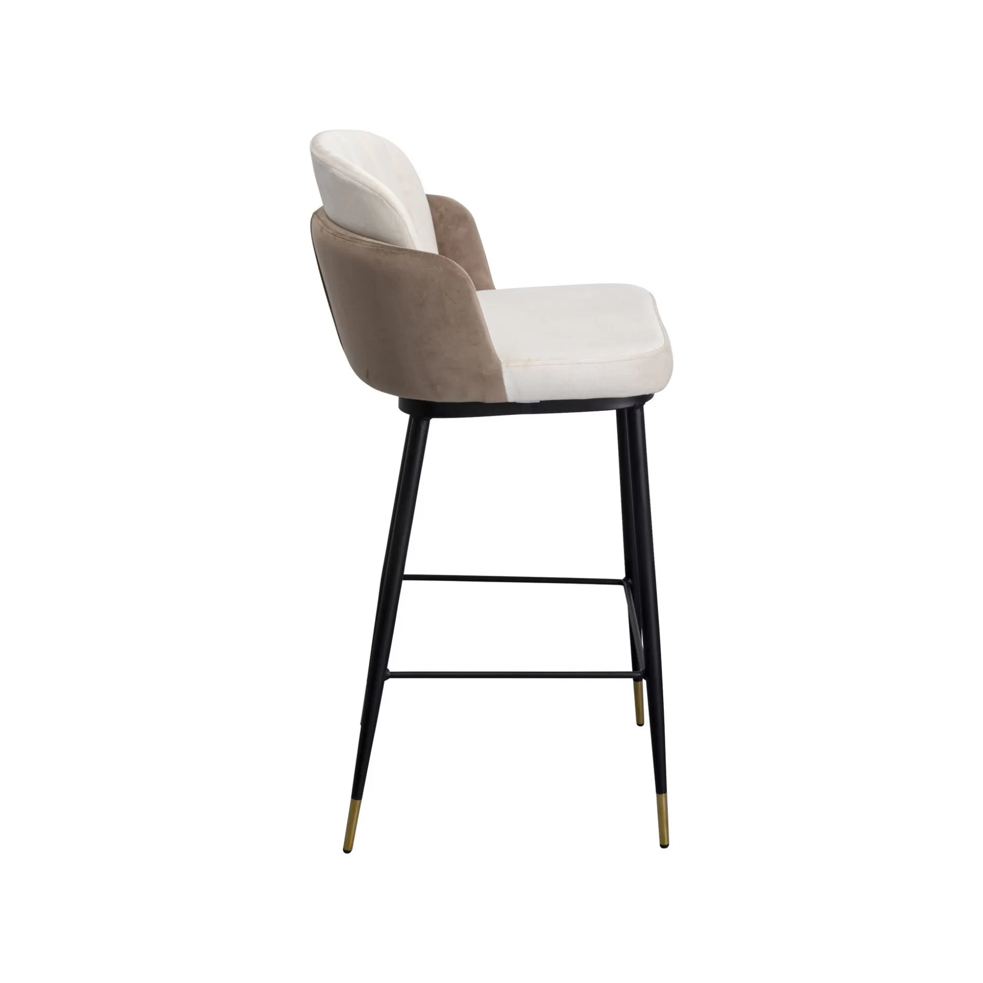 Tabouret De Bar Hojas Velours Beige Et Taupe ^KARE Design Store