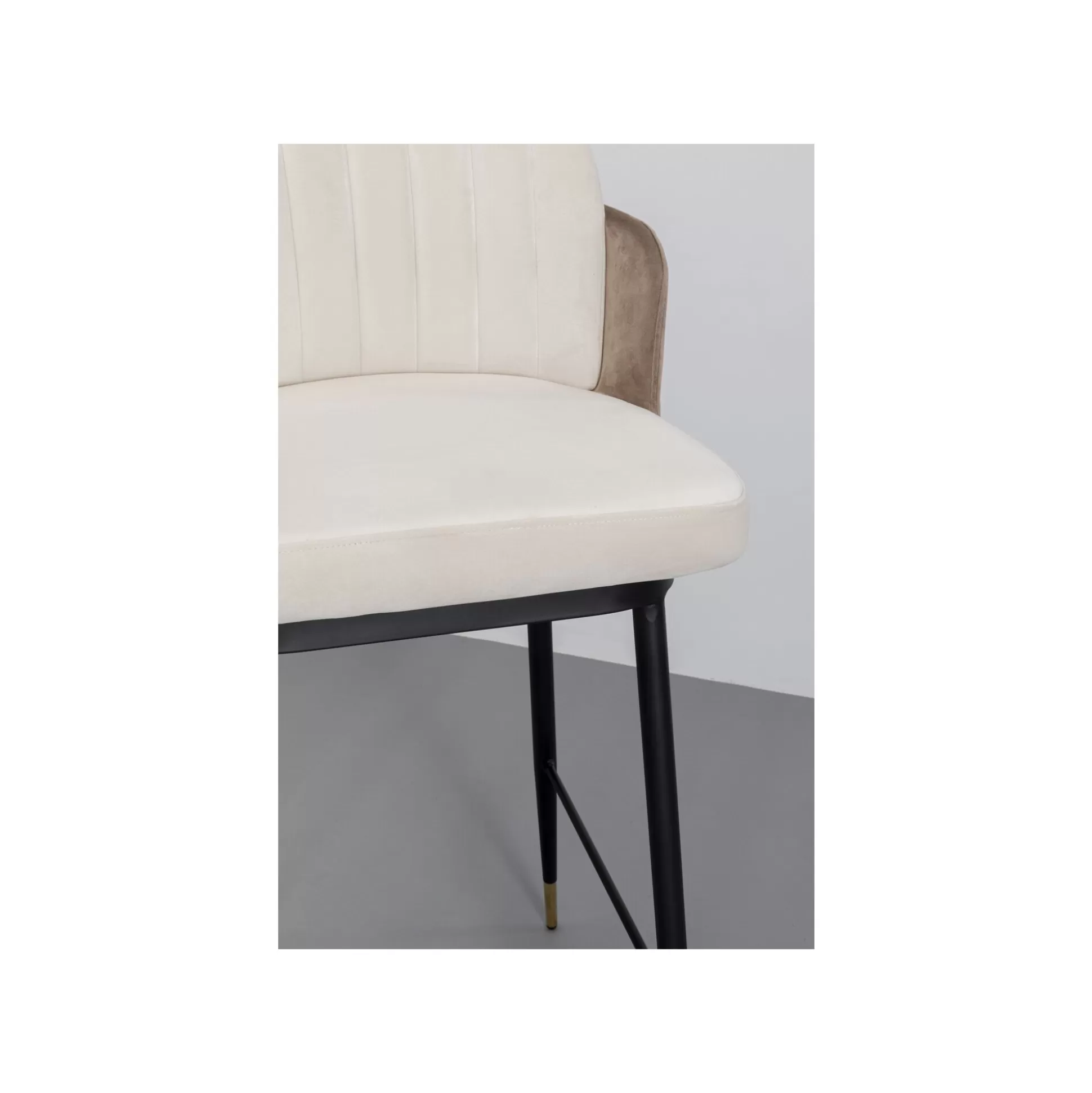 Tabouret De Bar Hojas Velours Beige Et Taupe ^KARE Design Store