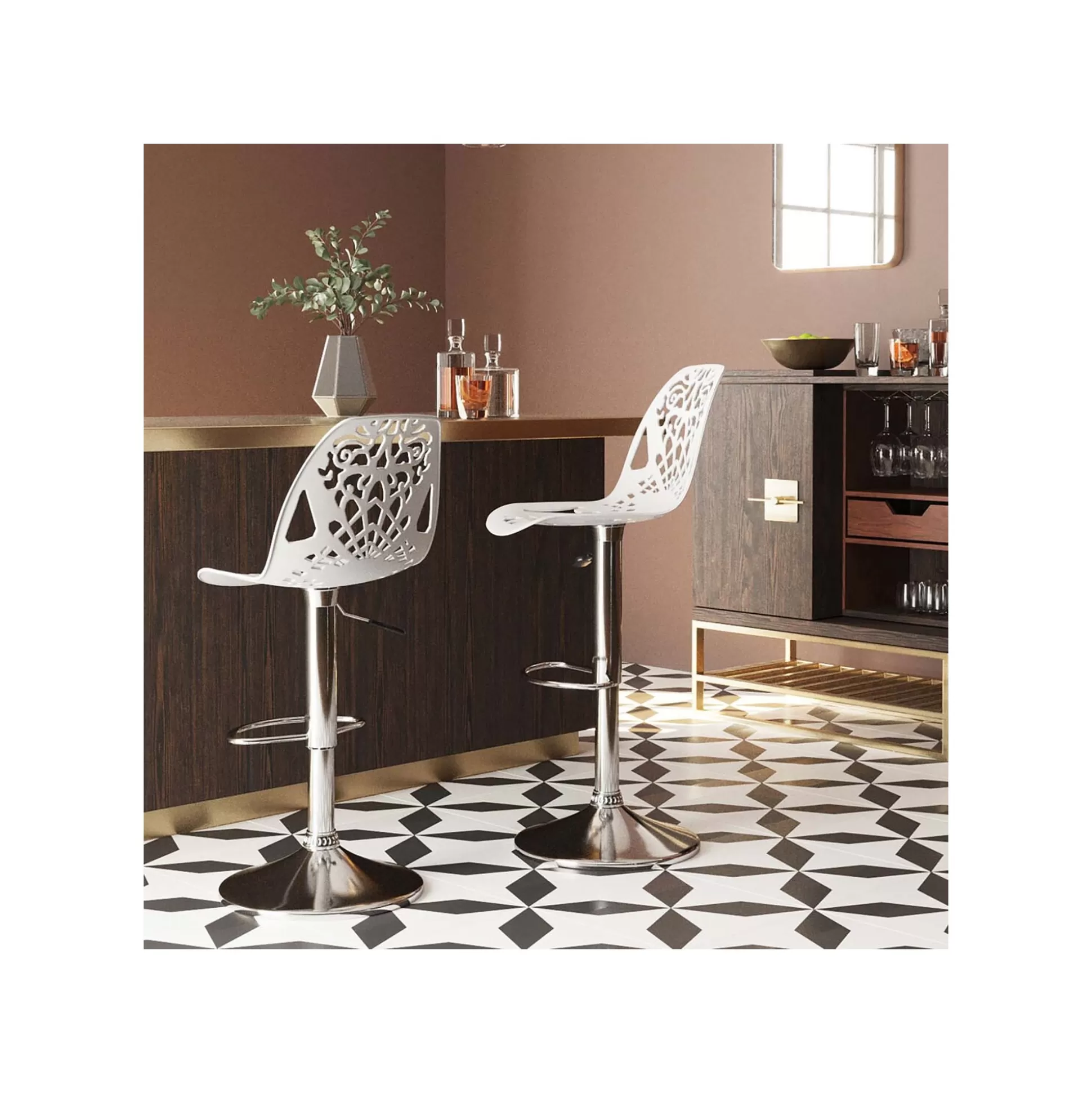 Tabouret De Bar Ornament Blanc ^KARE Design Shop