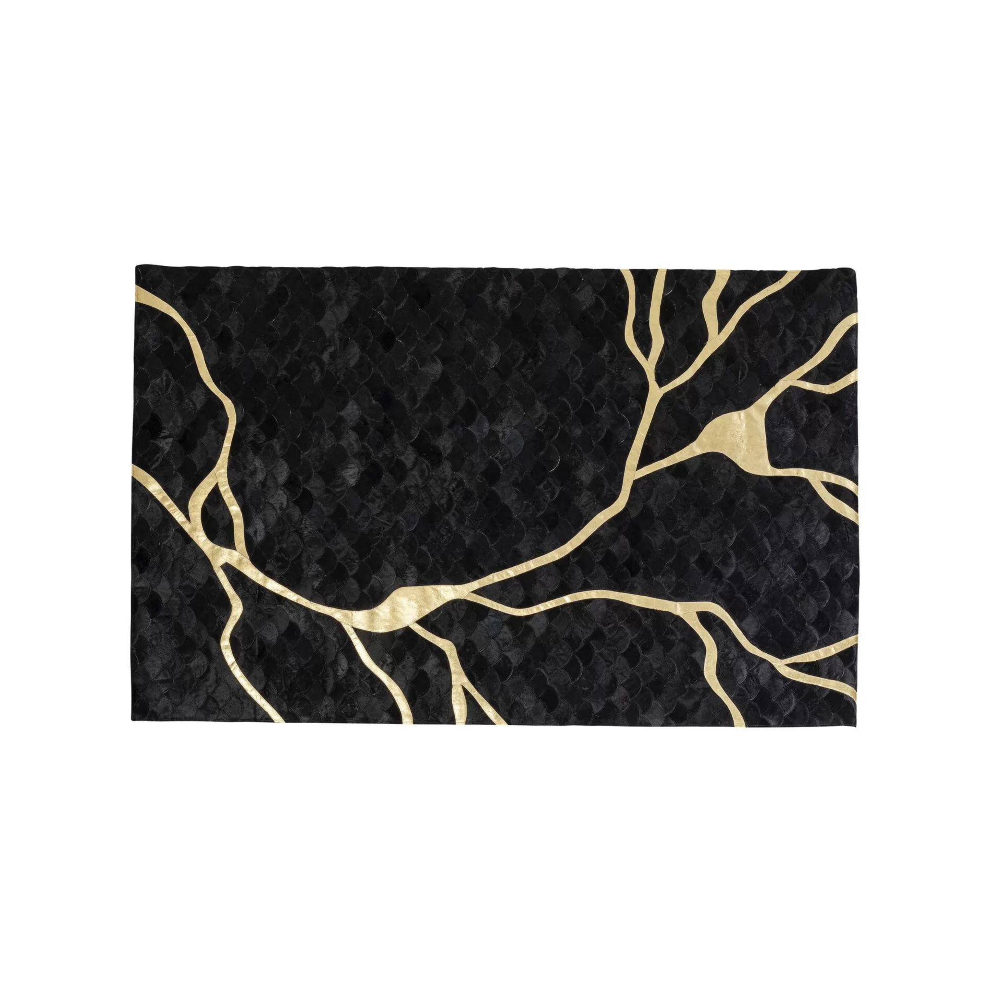 Tapis Fulmine 240x170cm Noir Et Doré ^KARE Design Sale