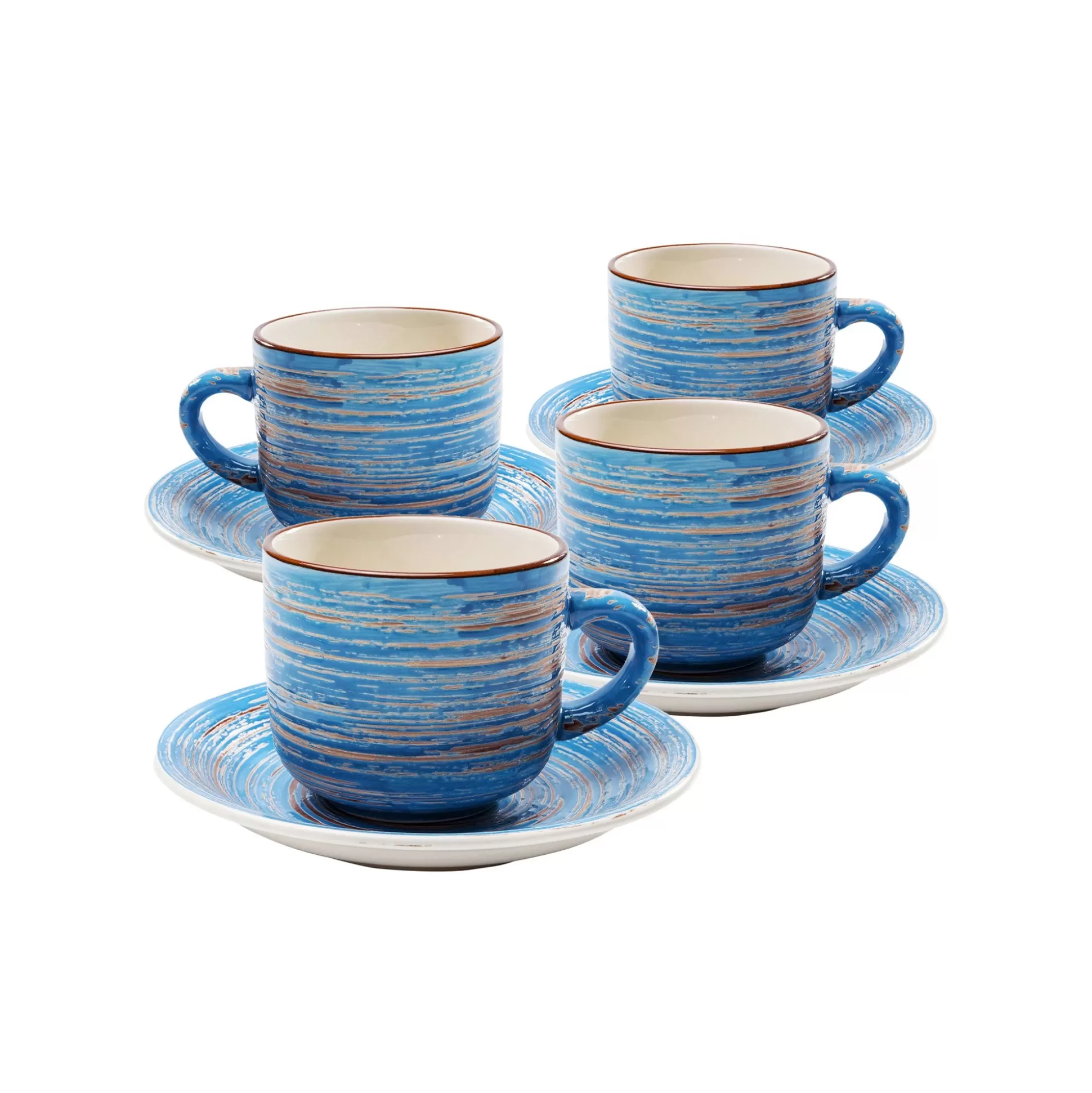 Tasses Swirl Blue Set De 4 ^KARE Design Discount