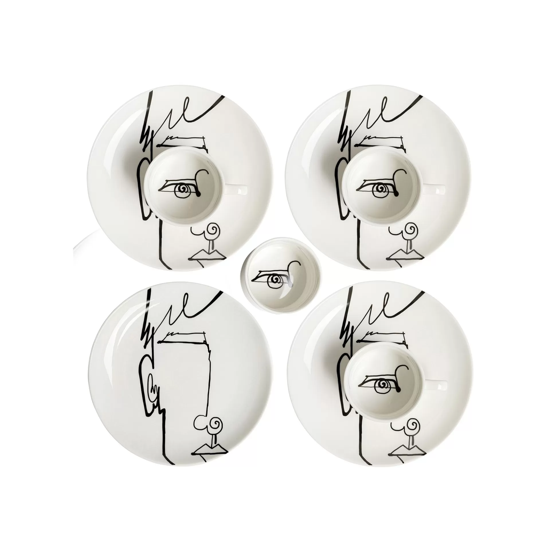 Tasses Viso Homme Set De 4 ^KARE Design Fashion