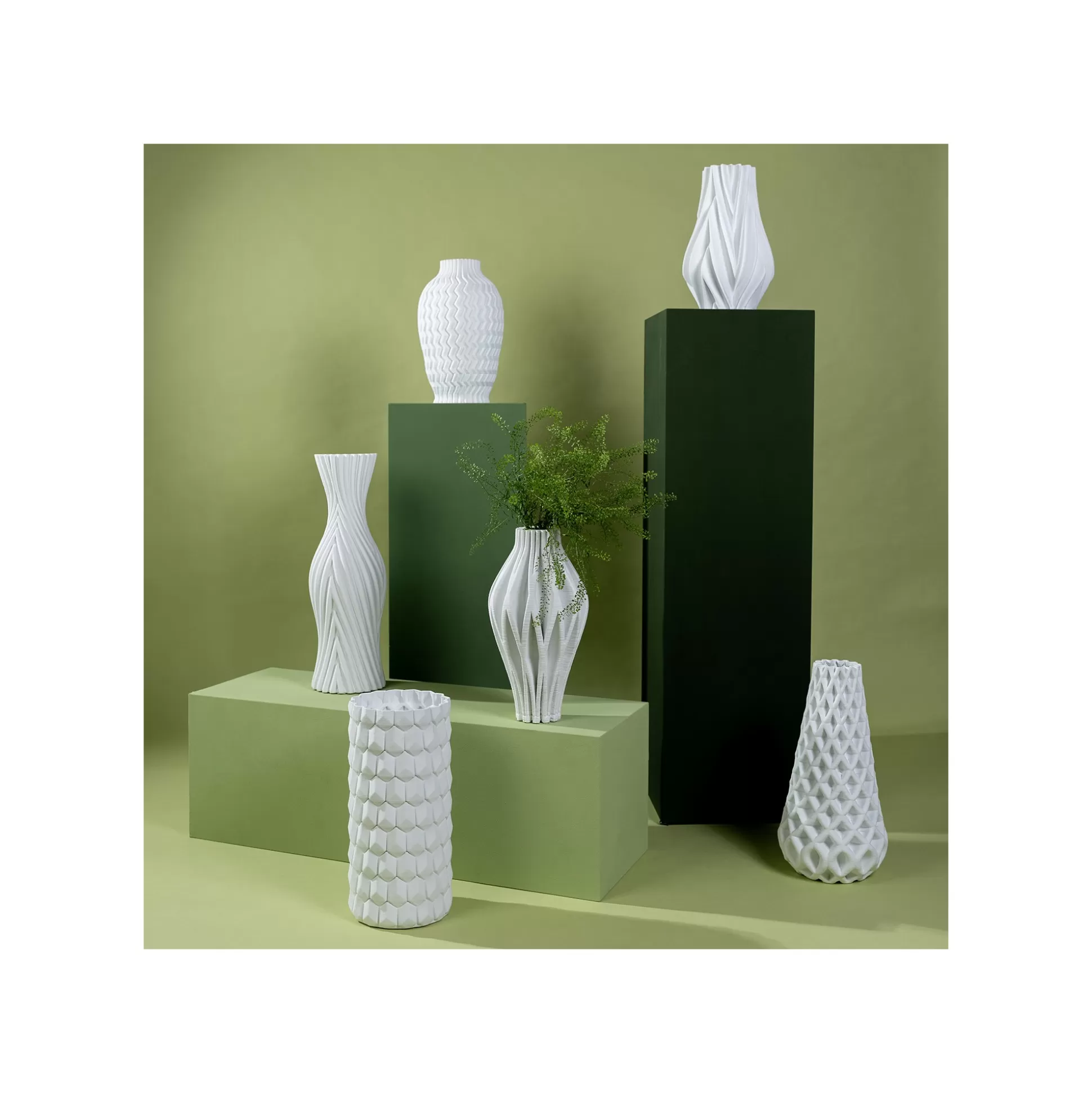 Vase Akira 35cm Blanc Zigzag ^KARE Design Shop