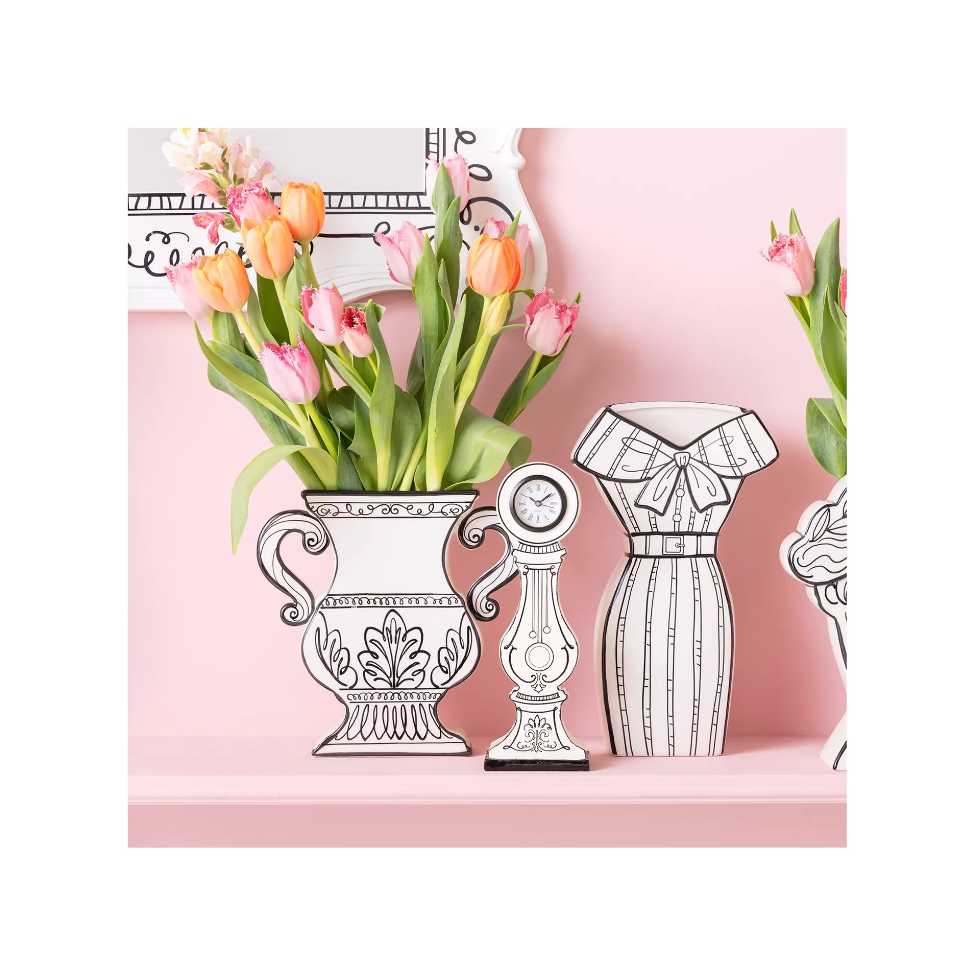 Vase Favola Amphore Blanc Et Noir ^KARE Design Cheap