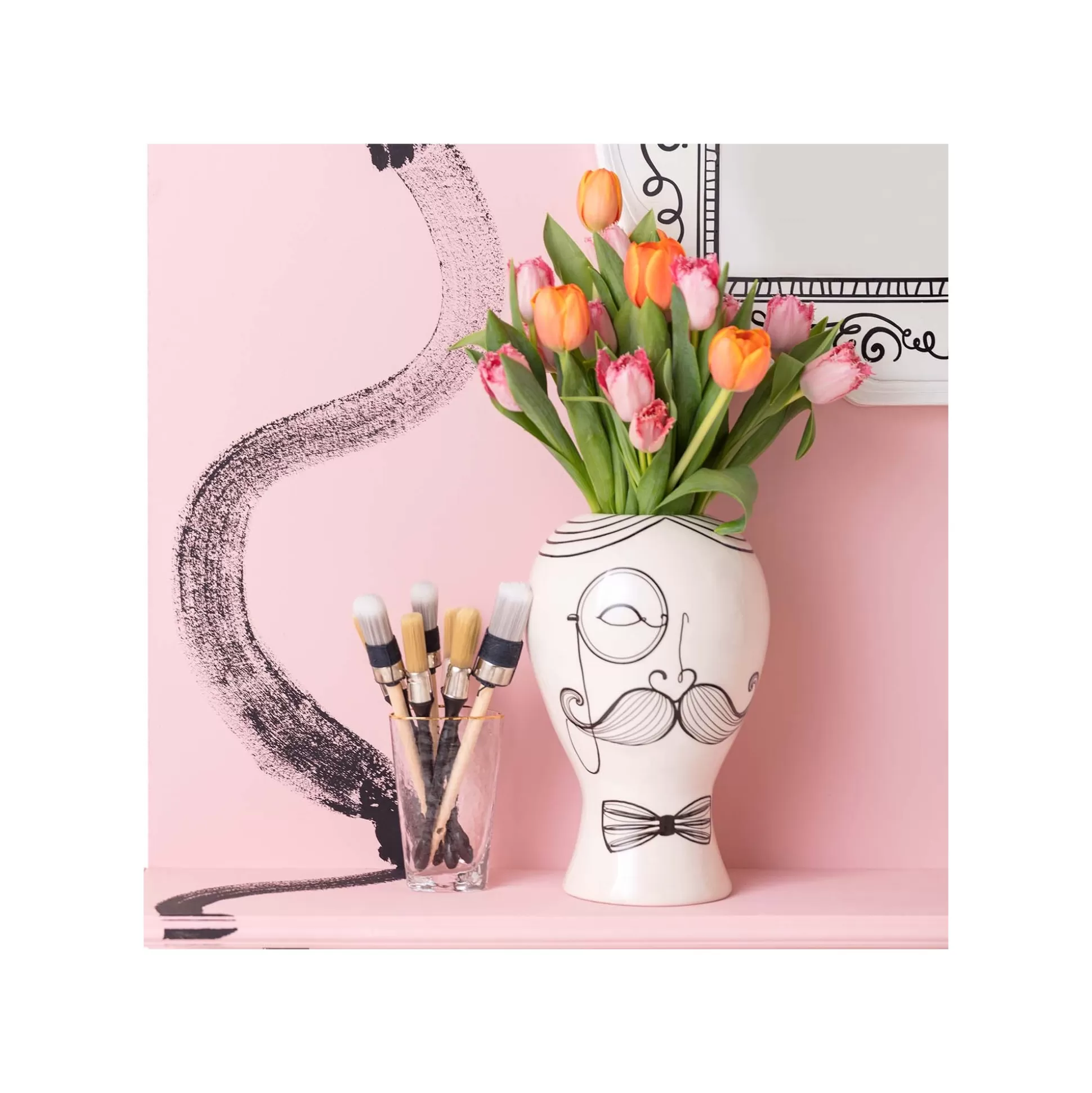 Vase Favola Homme Blanc Et Noir ^KARE Design Store