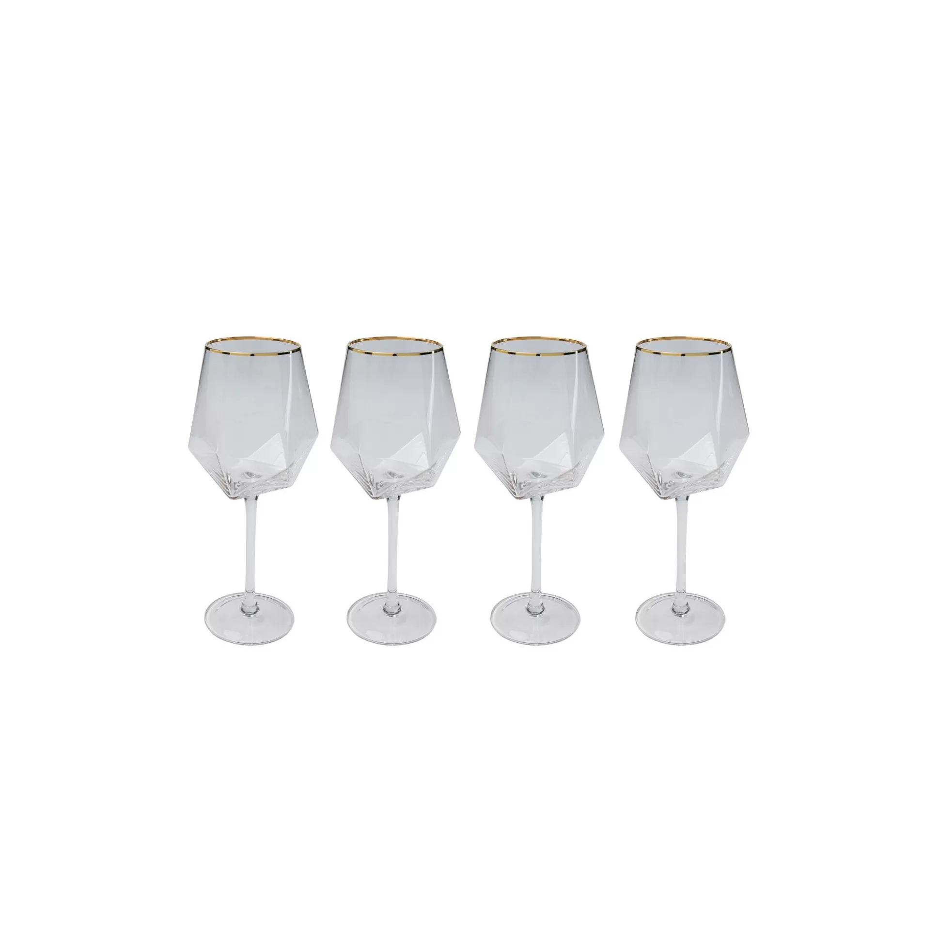 Verres à Vin Diamond Dorés Set De 4 ^KARE Design New